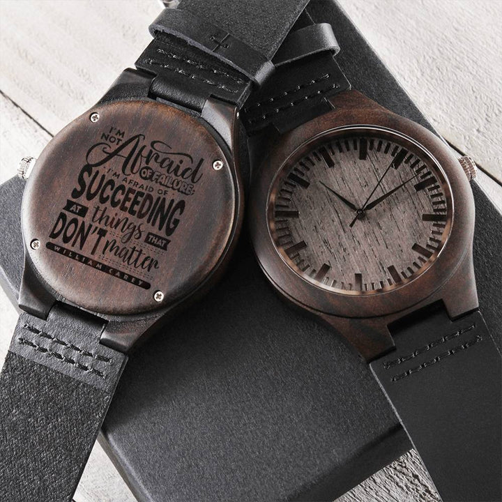 Christian Watch William Carey's Things That Don't Matter Engraved Wooden Sandalwood Watches