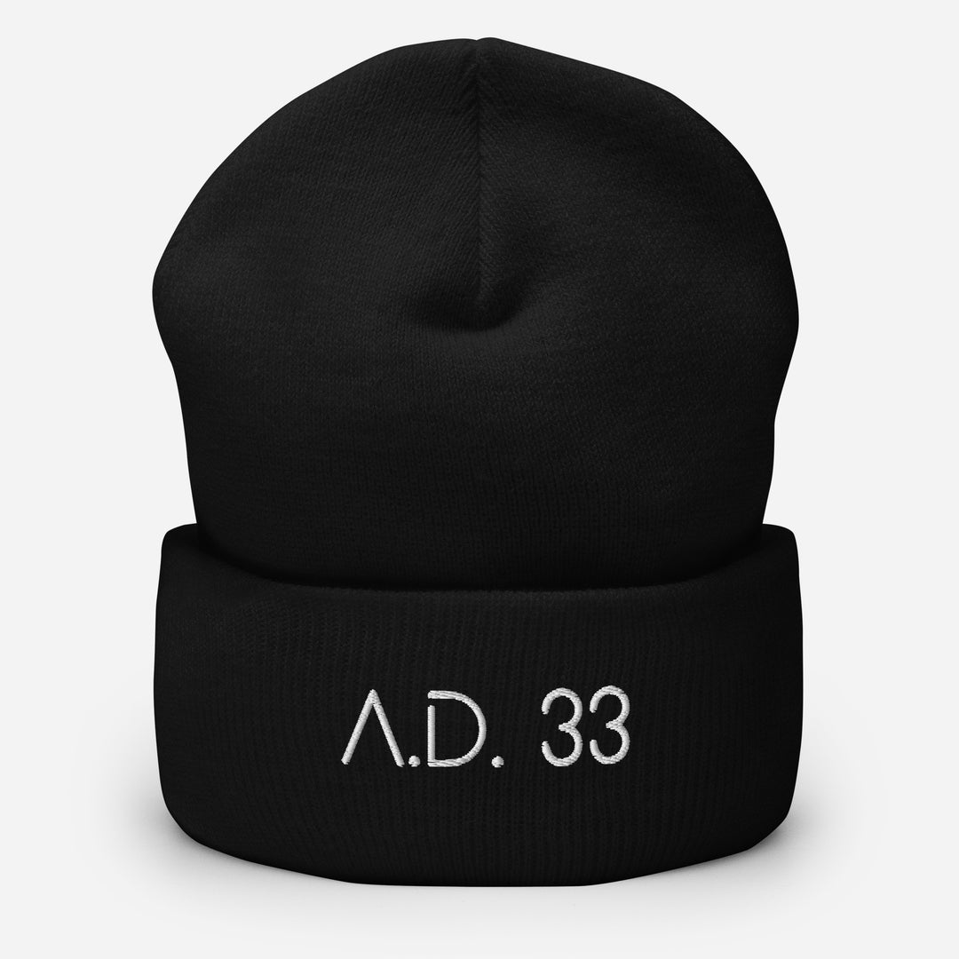 Christian Hat AD 33 Beanie Cuffed Beanie Black