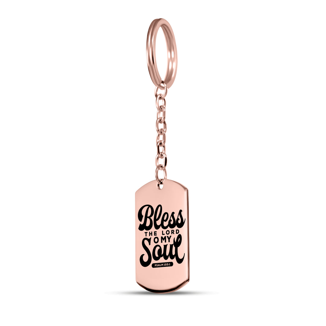 Christian Keychain Bless The Lord Tag Tag Keychains