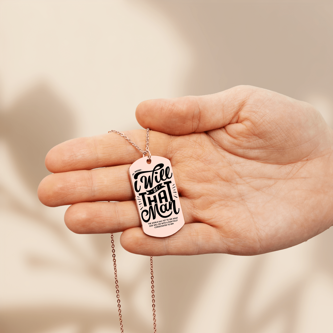 Christian Necklace D.L. Moody's I Will Be That Man Tag Tag Necklaces