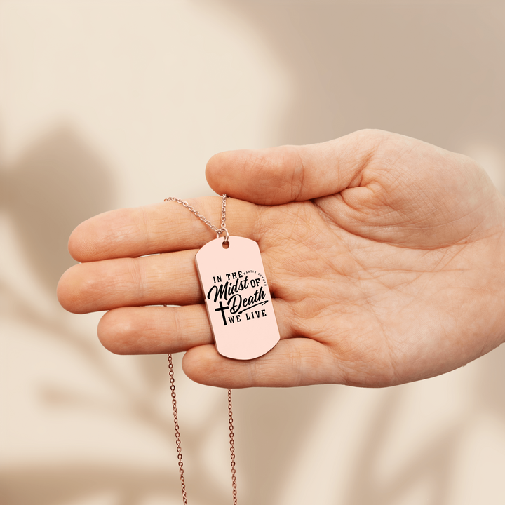 Christian Necklace Martin Luther's Midst of Death Tag Tag Necklaces