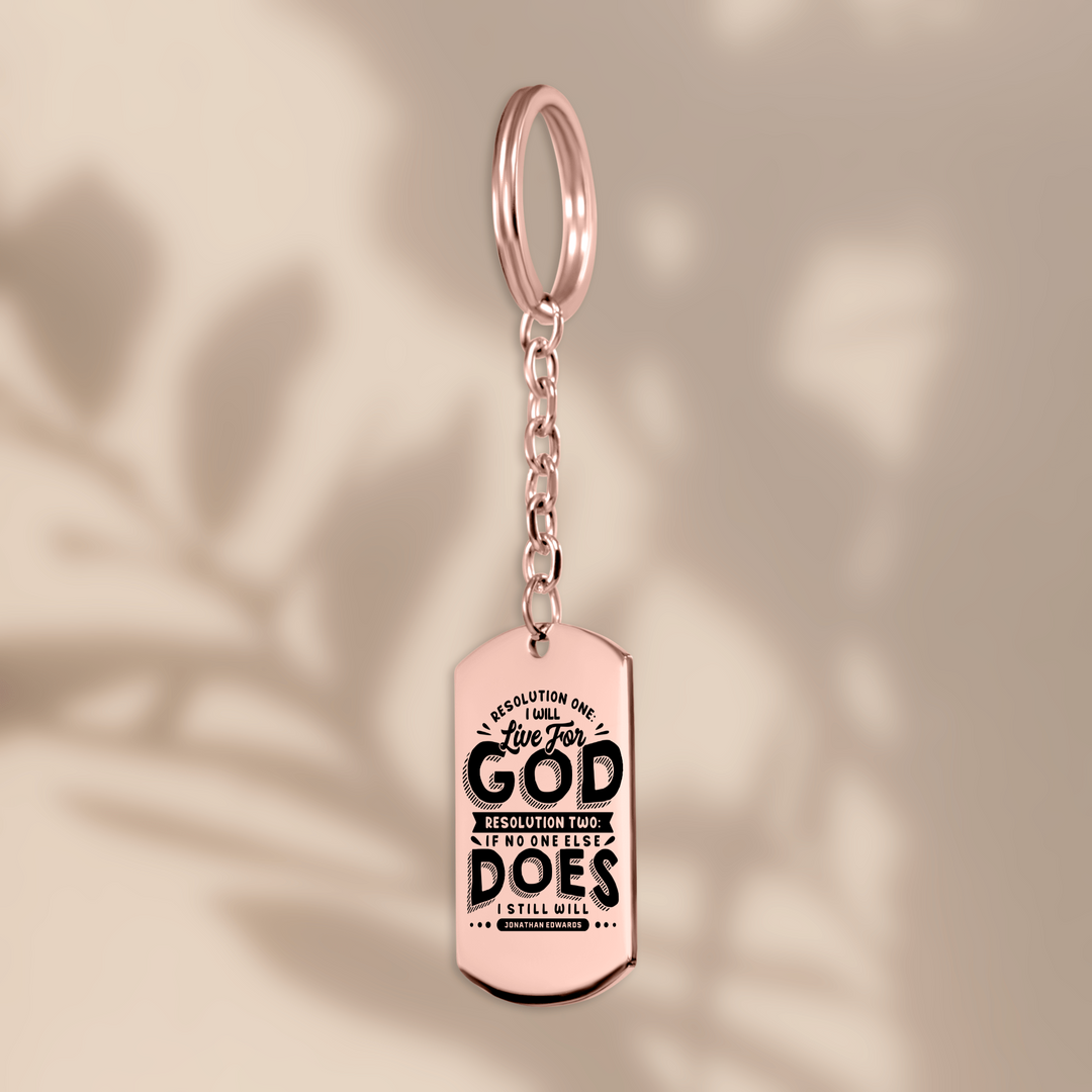 Christian Keychain Jonathan Edwards Live For God Tag Tag Keychains