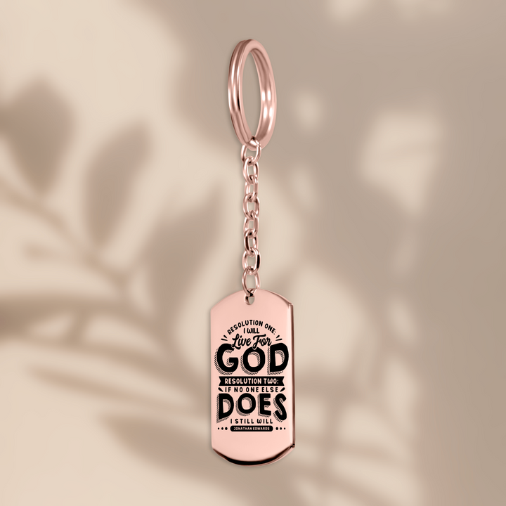 Christian Keychain Jonathan Edwards Live For God Tag Tag Keychains