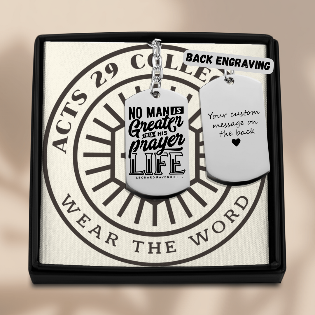 Christian Keychain Leonard Ravenhill's Prayer Life Tag Tag Keychains Without back engraving Silver Steel