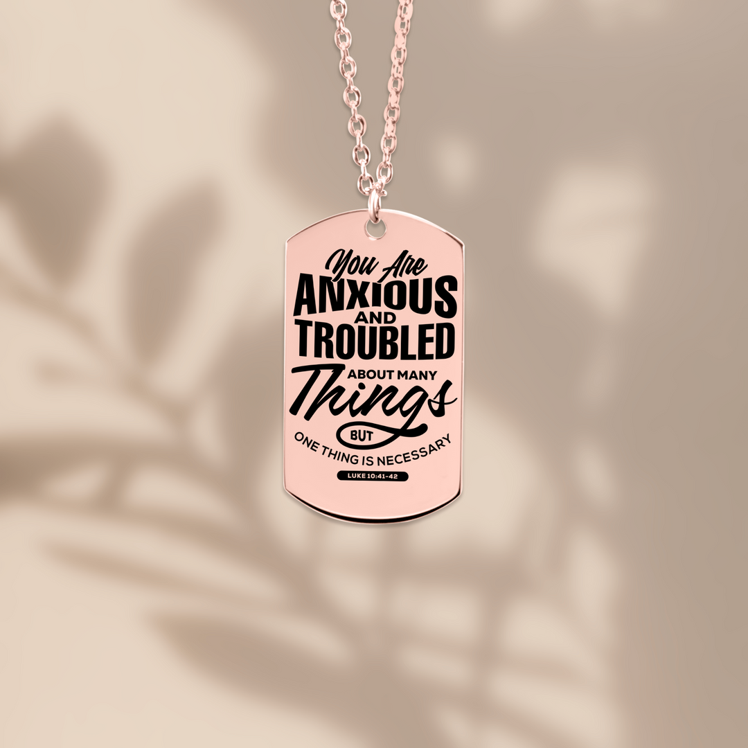 Christian Necklace Anxious And Troubled Tag Tag Necklaces