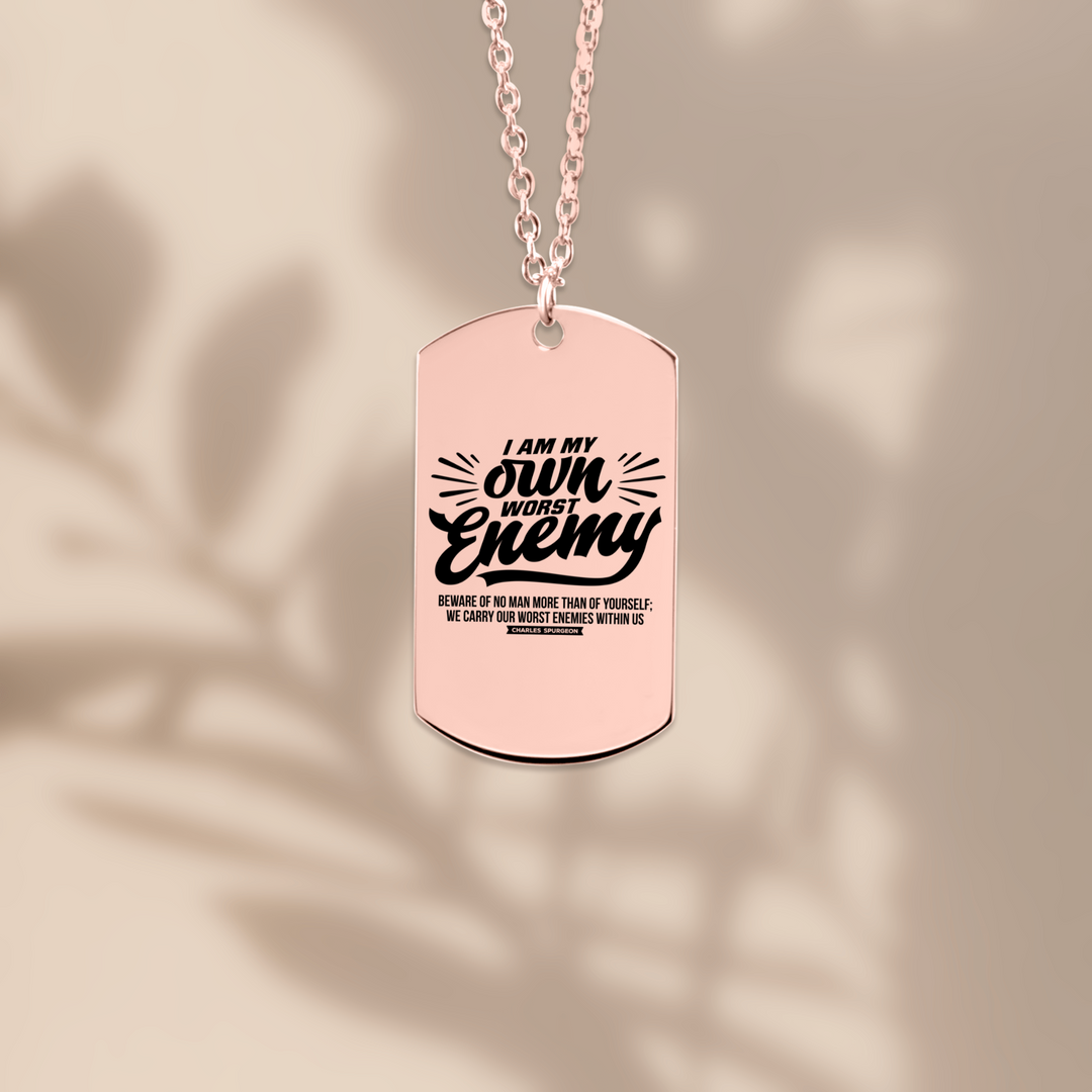 Christian Necklace Charles Spurgeon's Worst Enemy Tag Tag Necklaces