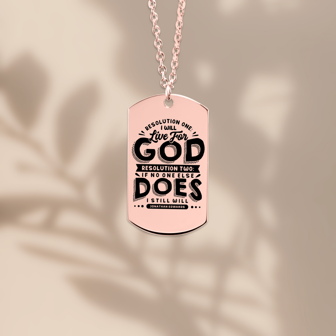 Christian Necklace Jonathan Edwards Live For God Tag Tag Necklaces