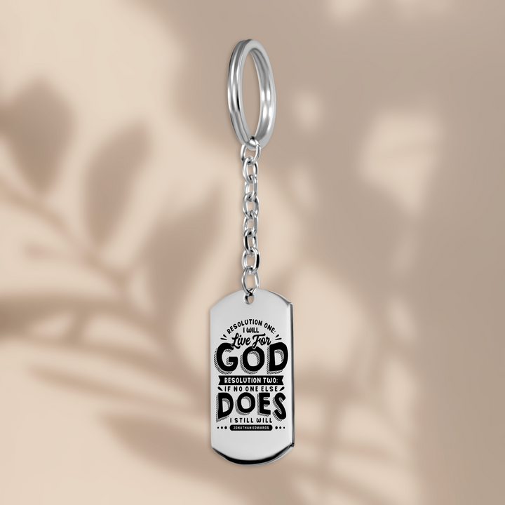 Christian Keychain Jonathan Edwards Live For God Tag Tag Keychains