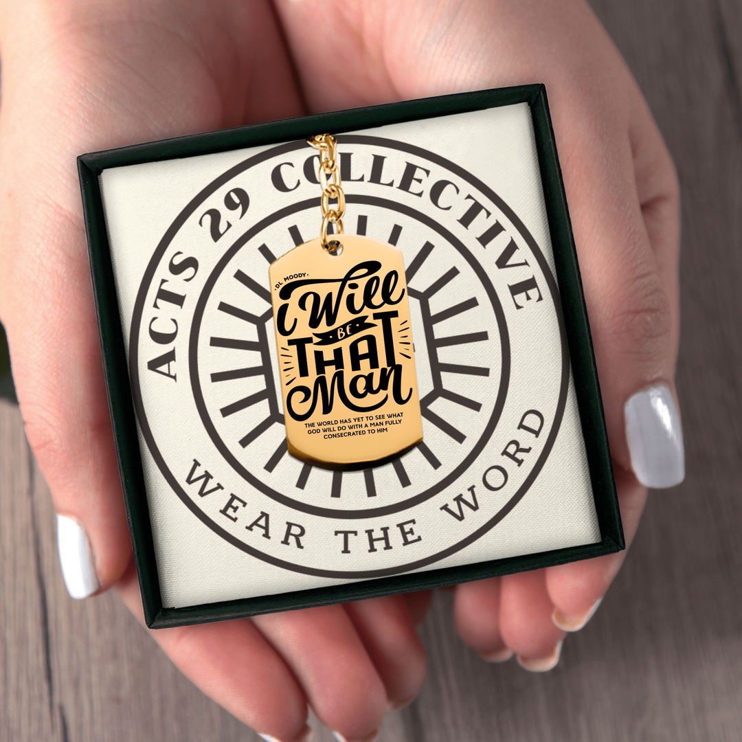 Christian Keychain D.L. Moody's I Will Be That Man Tag Tag Keychains