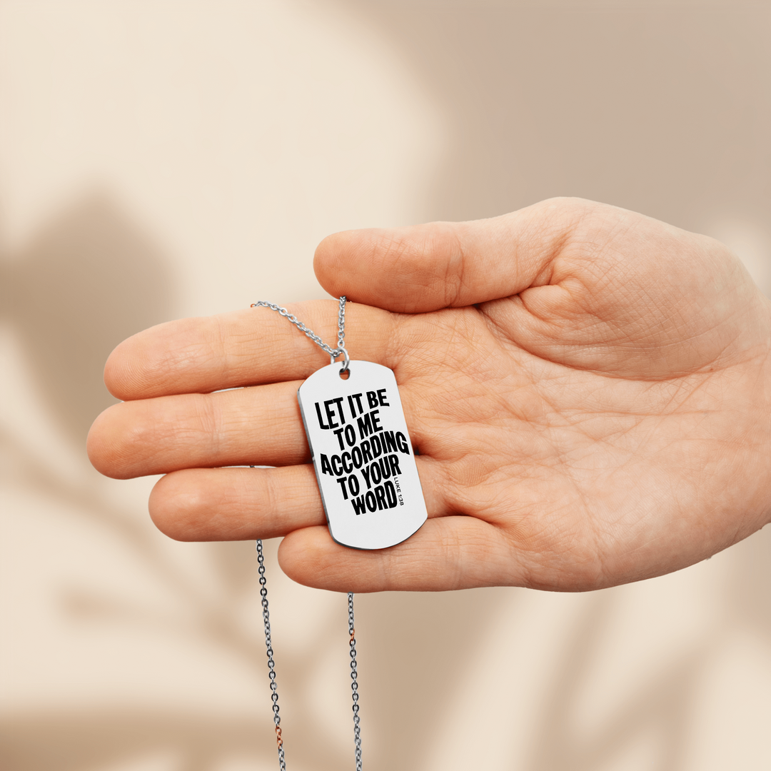 Christian Necklace According To Your Word Tag Tag Necklaces