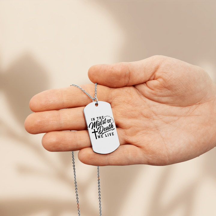 Christian Necklace Martin Luther's Midst of Death Tag Tag Necklaces