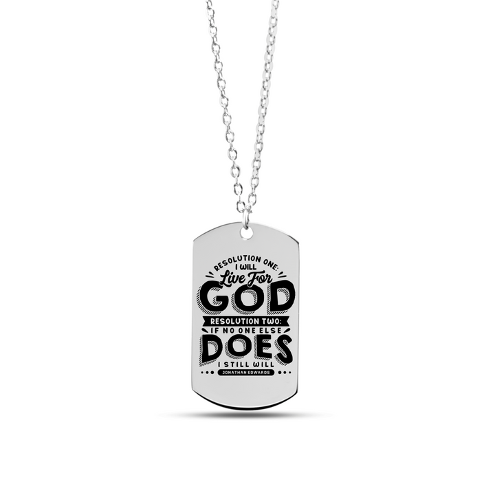 Christian Necklace Jonathan Edwards Live For God Tag Tag Necklaces