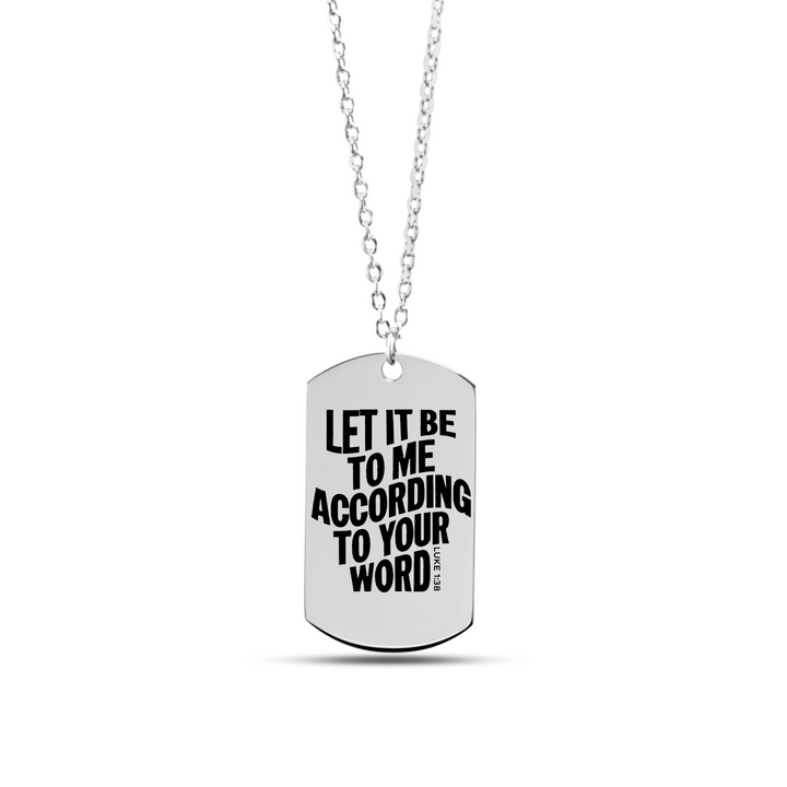 Christian Necklace According To Your Word Tag Tag Necklaces