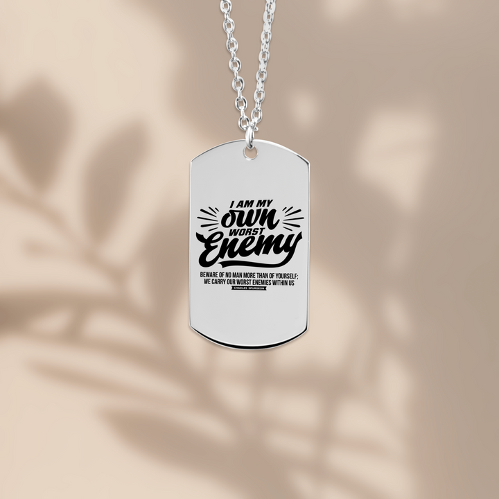 Christian Necklace Charles Spurgeon's Worst Enemy Tag Tag Necklaces