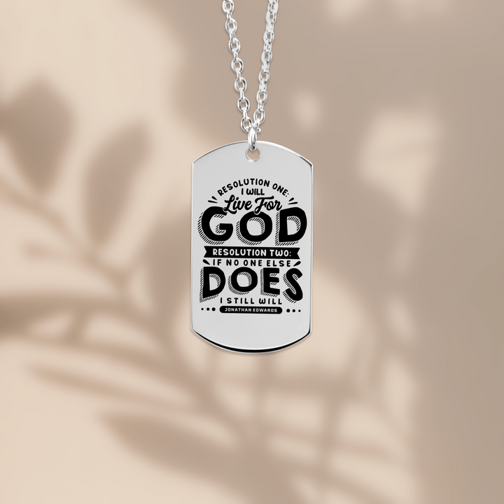 Christian Necklace Jonathan Edwards Live For God Tag Tag Necklaces