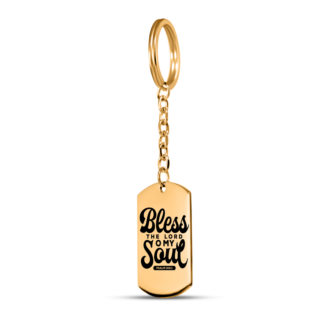 Christian Keychain Bless The Lord Tag Tag Keychains