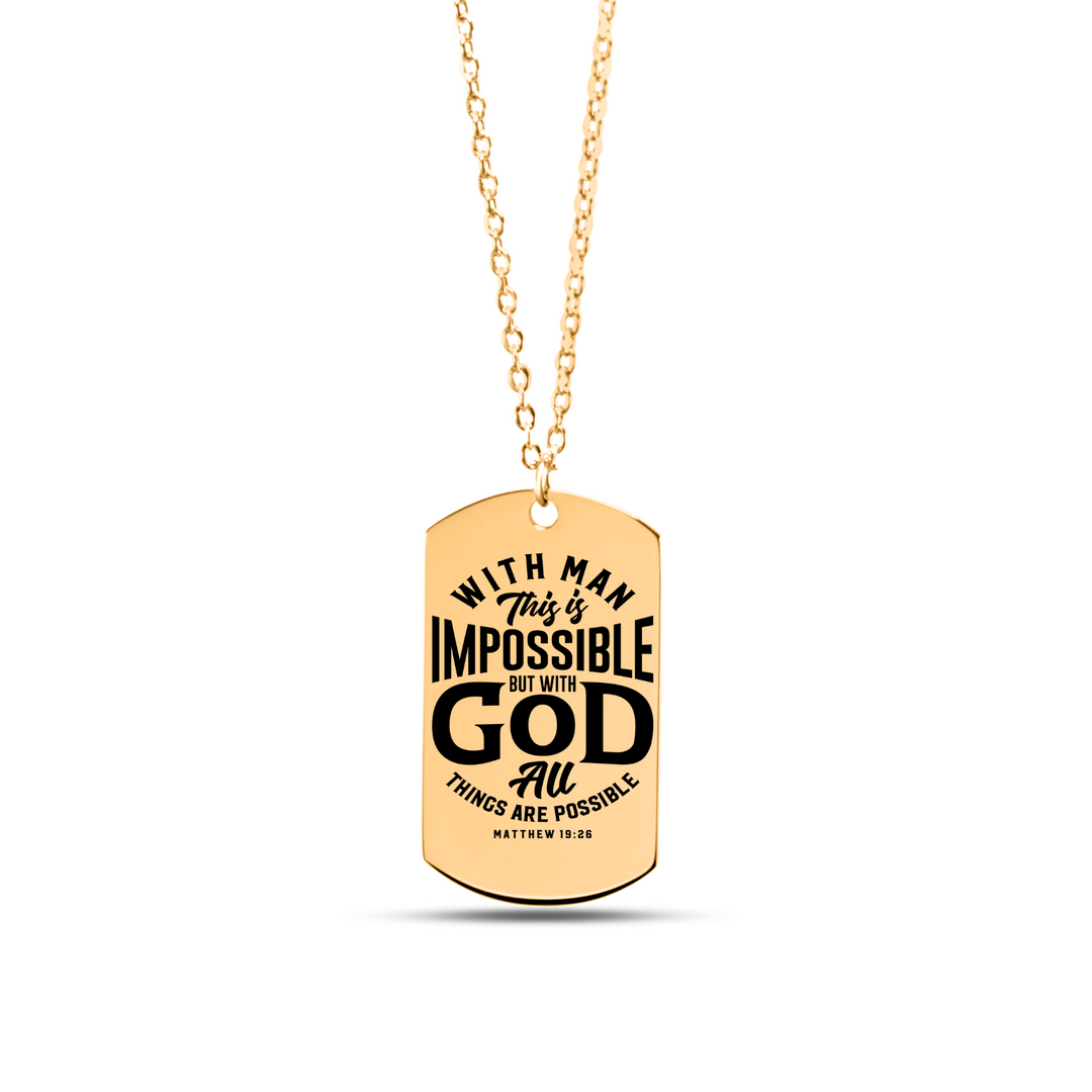 Christian Necklace All Things Are Possible Tag Tag Necklaces