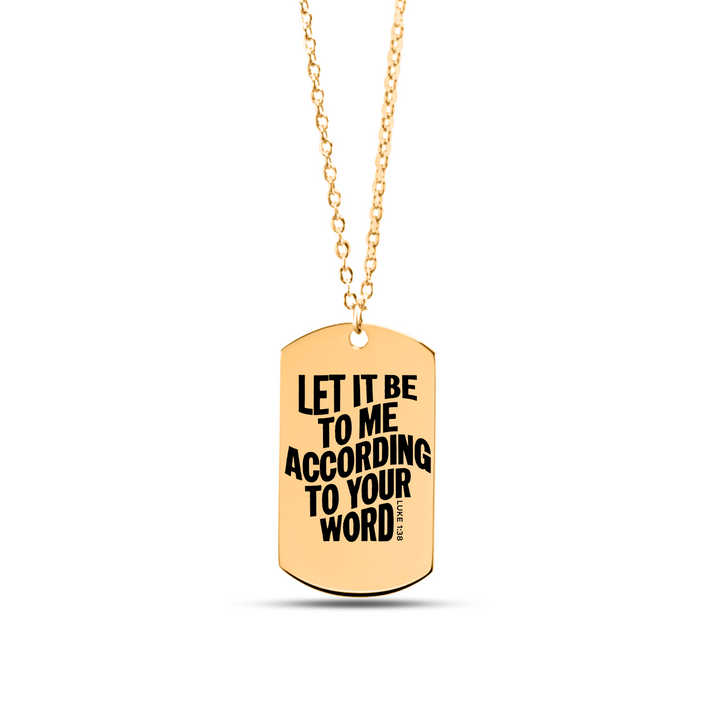 Christian Necklace According To Your Word Tag Tag Necklaces