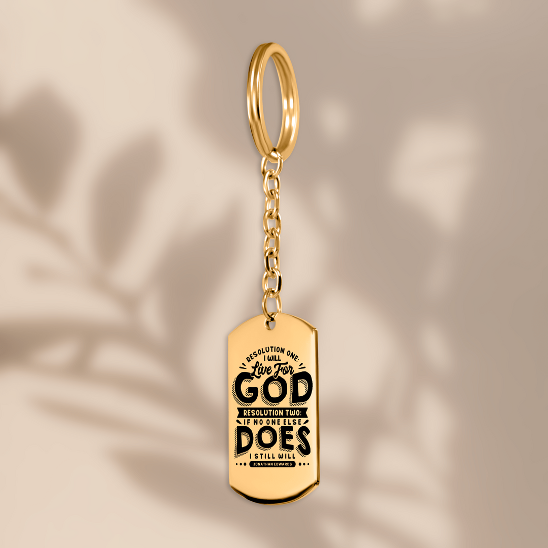 Christian Keychain Jonathan Edwards Live For God Tag Tag Keychains