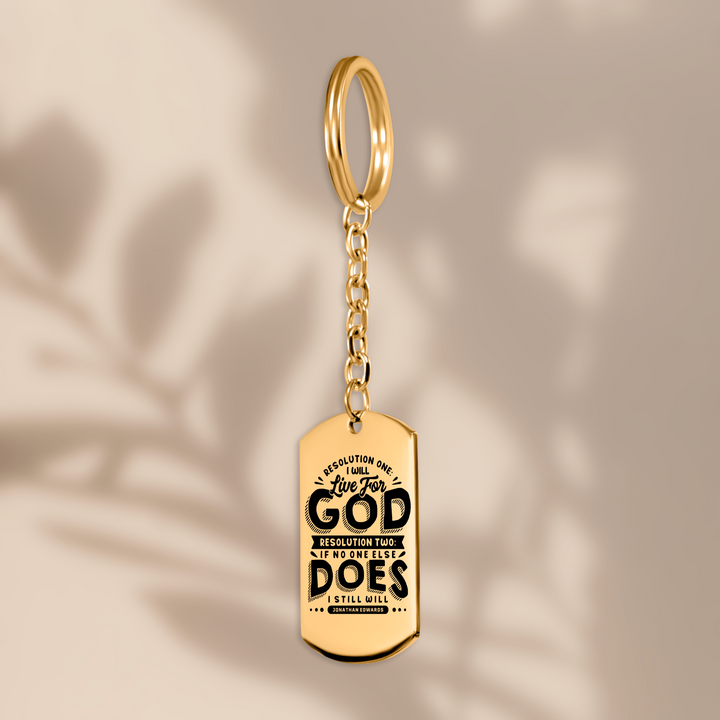 Christian Keychain Jonathan Edwards Live For God Tag Tag Keychains