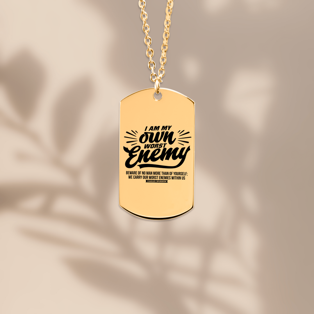 Christian Necklace Charles Spurgeon's Worst Enemy Tag Tag Necklaces