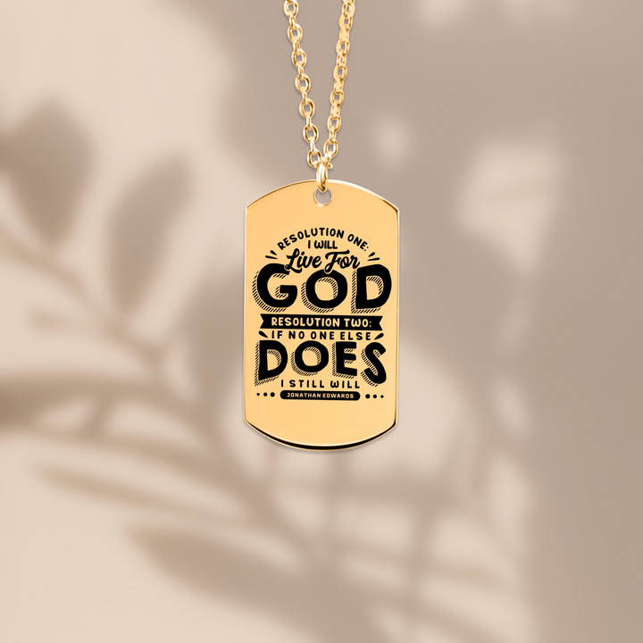 Christian Necklace Jonathan Edwards Live For God Tag Tag Necklaces