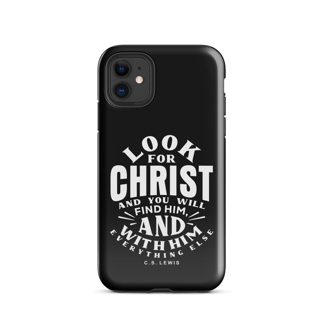 Christian Phone C.S. Lewis Case Look For Christ Black for iPhone® iPhone® Phone Cases Glossy iPhone 11