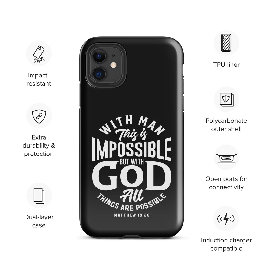 Christian Phone Case All Things Possible Black for iPhone® iPhone® Phone Cases   