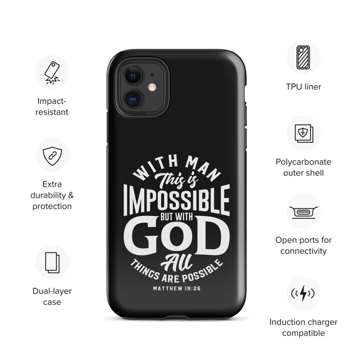 Christian Phone Case All Things Possible Black for iPhone® iPhone® Phone Cases   
