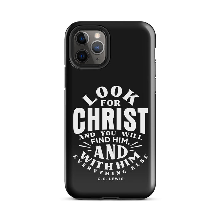 Christian Phone C.S. Lewis Case Look For Christ Black for iPhone® iPhone® Phone Cases Glossy iPhone 11 Pro