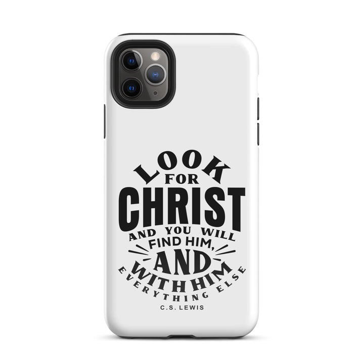 Christian Phone C.S. Lewis Case Look For Christ White for iPhone® iPhone® Phone Cases Glossy iPhone 11 Pro Max