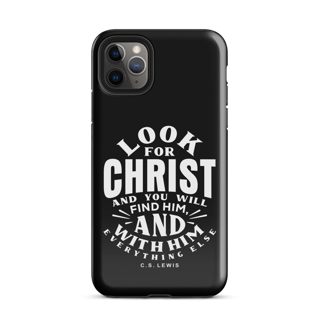 Christian Phone C.S. Lewis Case Look For Christ Black for iPhone® iPhone® Phone Cases Glossy iPhone 11 Pro Max