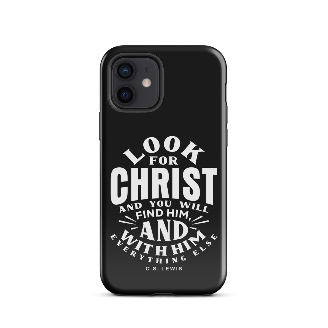 Christian Phone C.S. Lewis Case Look For Christ Black for iPhone® iPhone® Phone Cases Glossy iPhone 12