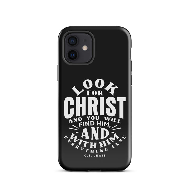 Christian Phone C.S. Lewis Case Look For Christ Black for iPhone® iPhone® Phone Cases Glossy iPhone 12