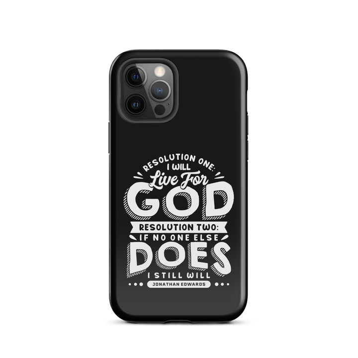 Christian Phone Case Jonathan Edwards Live For God Black for iPhone® iPhone® Phone Cases Glossy iPhone 12 Pro