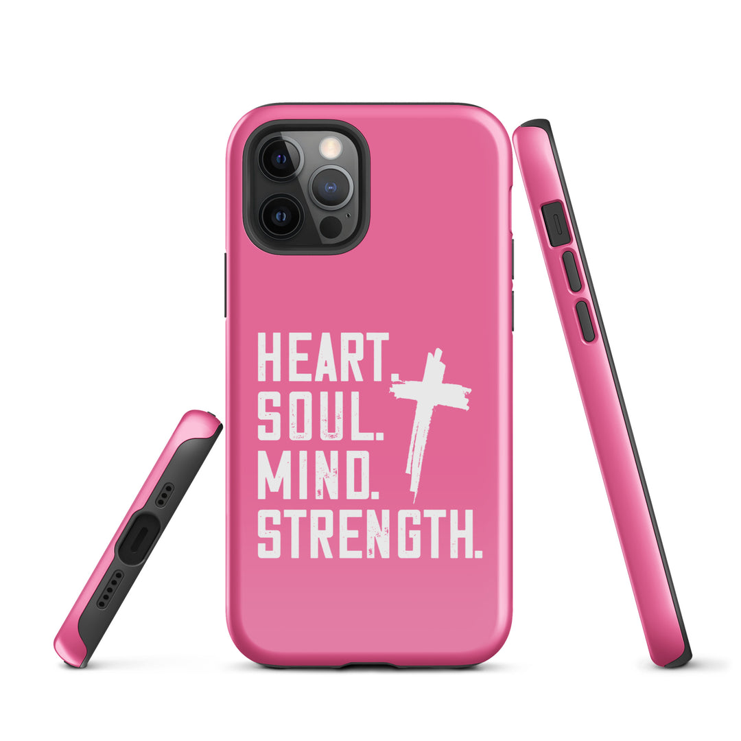 Christian Phone Case Heart Soul Mind Strength Pink for iPhone® iPhone® Phone Cases   