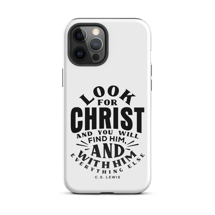 Christian Phone C.S. Lewis Case Look For Christ White for iPhone® iPhone® Phone Cases Glossy iPhone 12 Pro Max