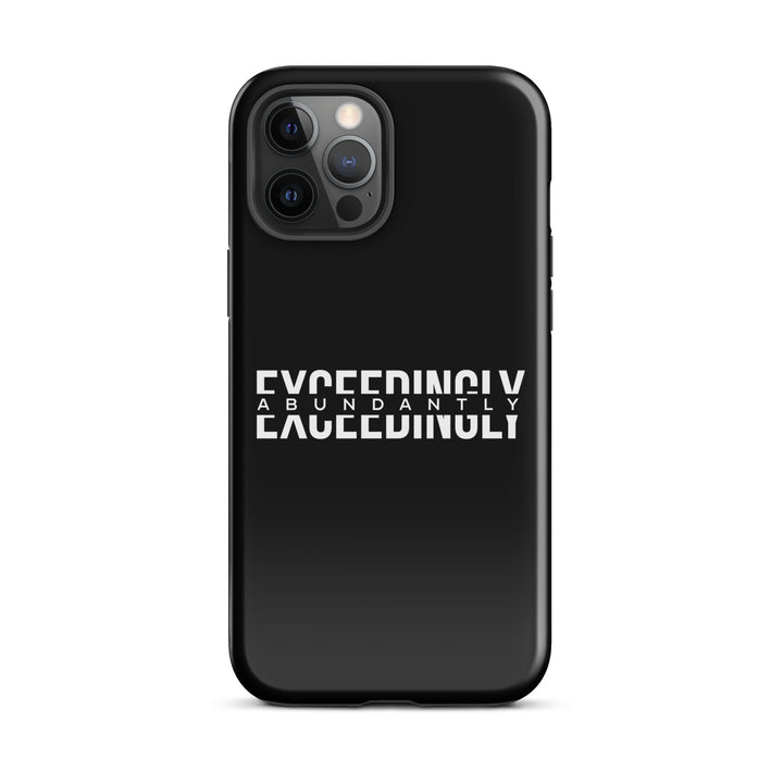Christian Phone Case Exceedingly Abundantly Black for iPhone® iPhone® Phone Cases Glossy iPhone 12 Pro Max 