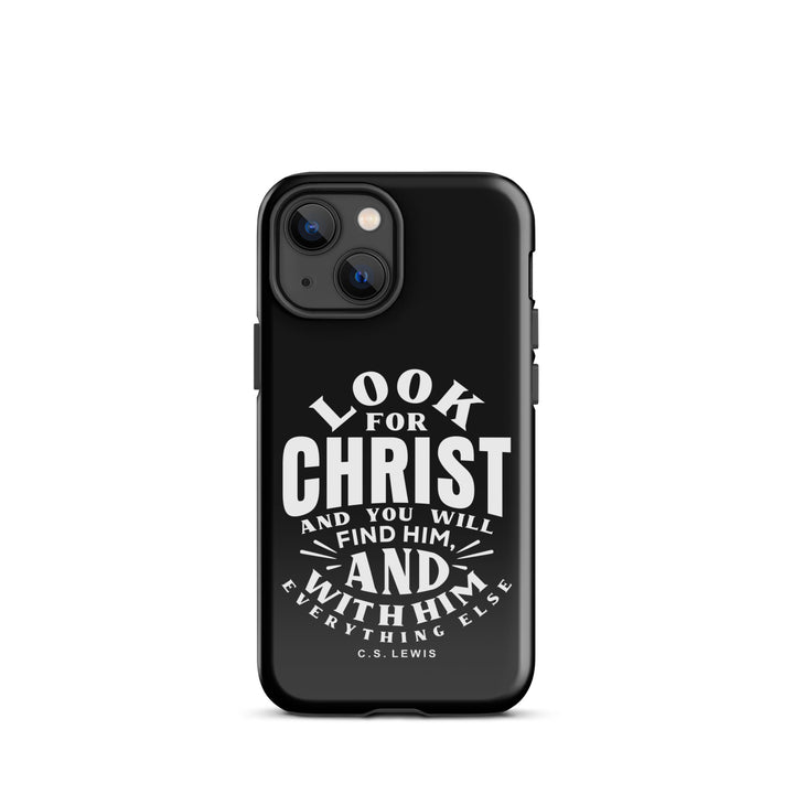 Christian Phone C.S. Lewis Case Look For Christ Black for iPhone® iPhone® Phone Cases Glossy iPhone 13 mini