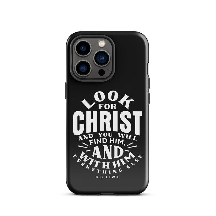 Christian Phone C.S. Lewis Case Look For Christ Black for iPhone® iPhone® Phone Cases Glossy iPhone 13 Pro