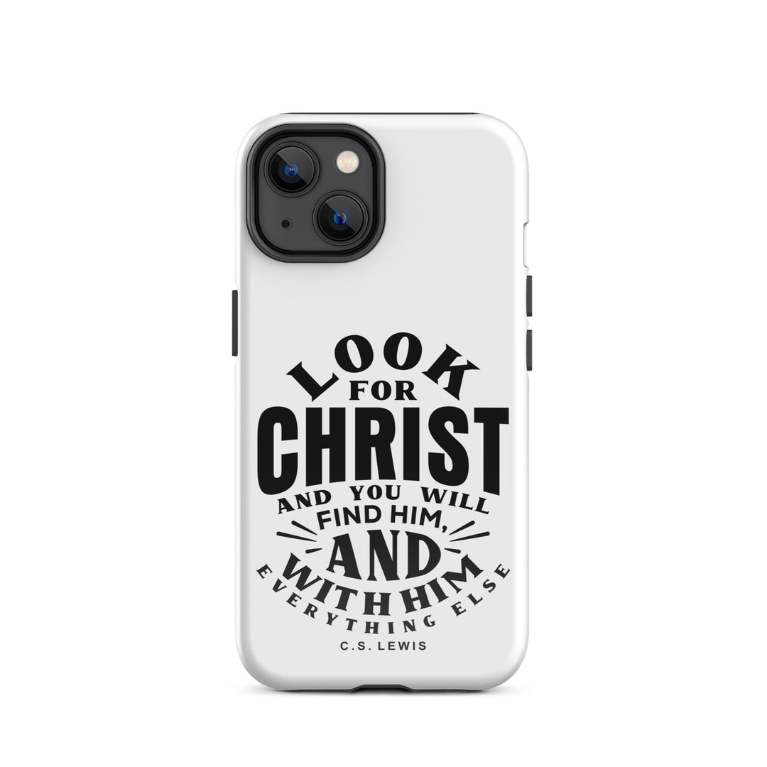 Christian Phone C.S. Lewis Case Look For Christ White for iPhone® iPhone® Phone Cases Glossy iPhone 14