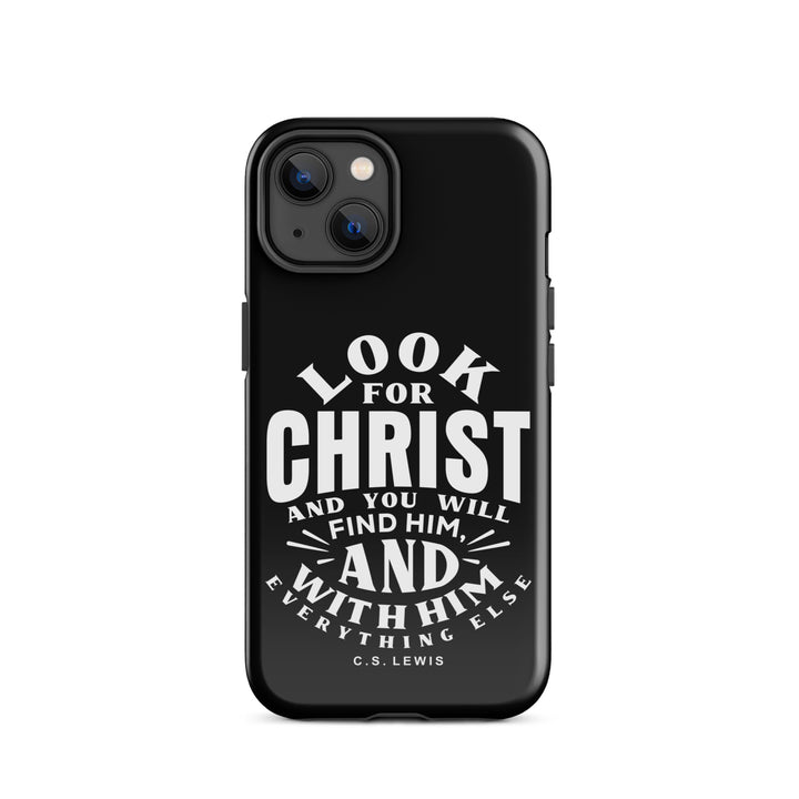 Christian Phone C.S. Lewis Case Look For Christ Black for iPhone® iPhone® Phone Cases Glossy iPhone 14