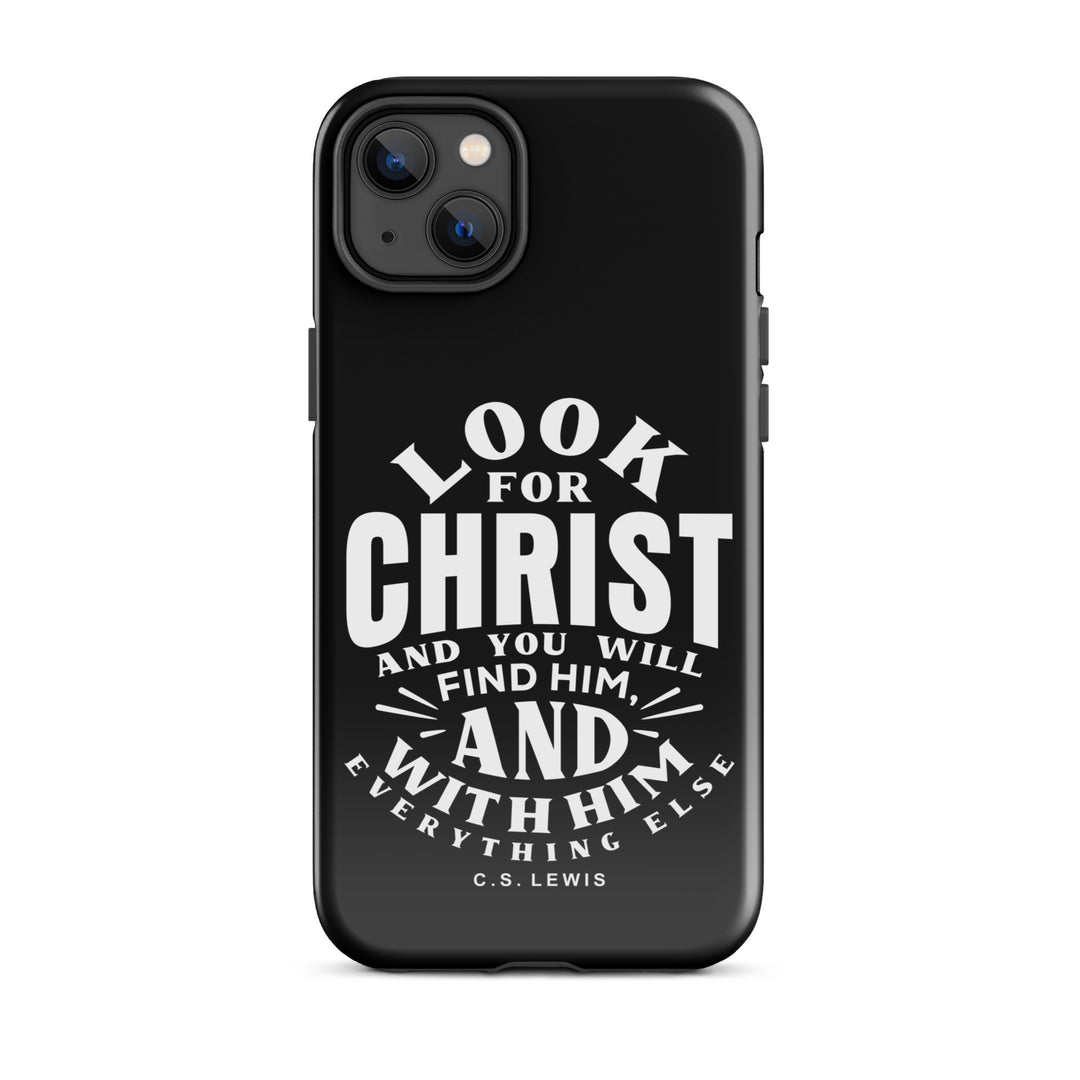 Christian Phone C.S. Lewis Case Look For Christ Black for iPhone® iPhone® Phone Cases Glossy iPhone 14 Plus