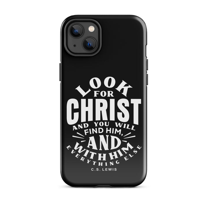 Christian Phone C.S. Lewis Case Look For Christ Black for iPhone® iPhone® Phone Cases Glossy iPhone 14 Plus