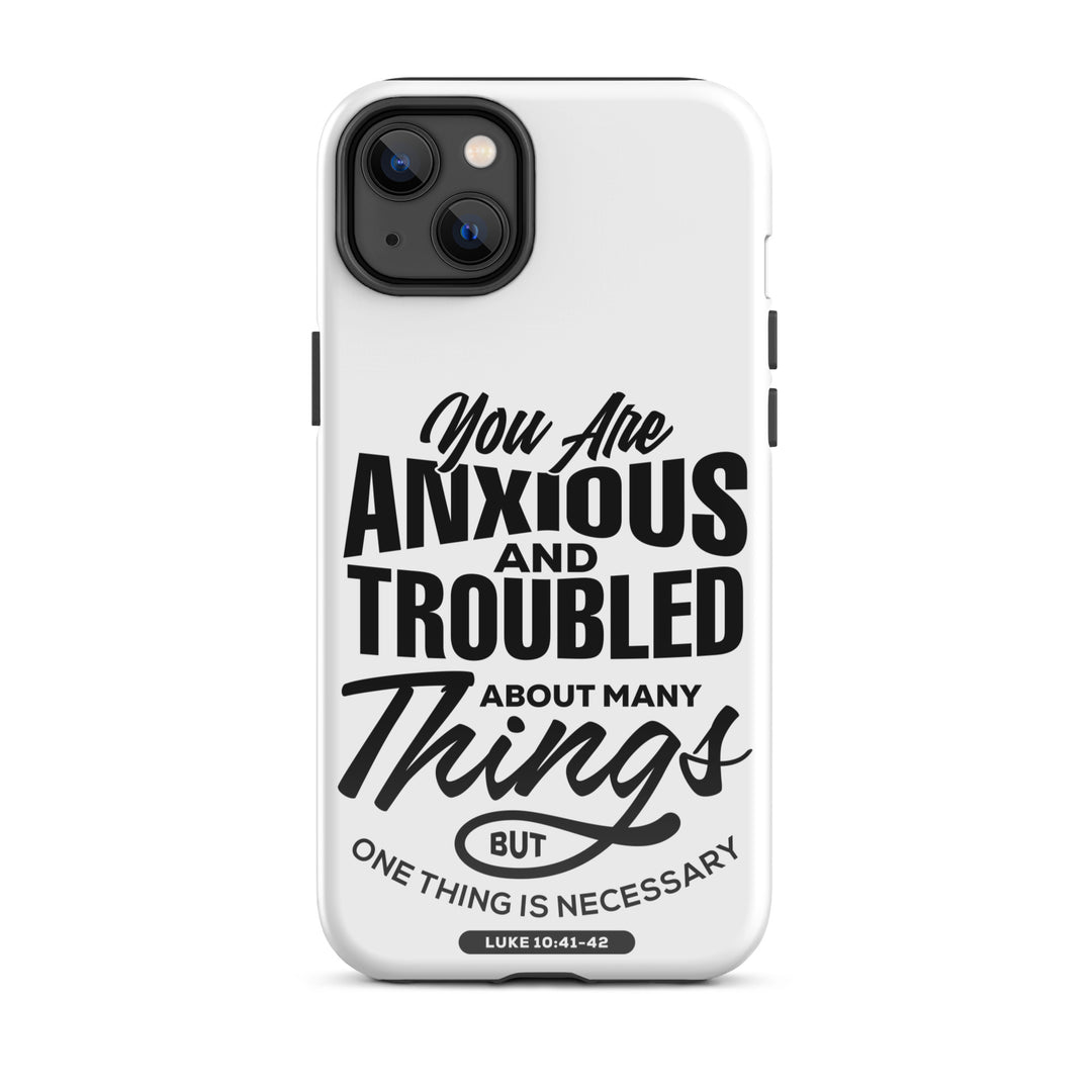 Christian Phone Case Anxious And Troubled White for iPhone® iPhone® Phone Cases Glossy iPhone 14 Plus 