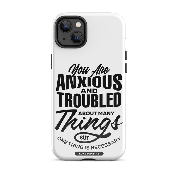 Christian Phone Case Anxious And Troubled White for iPhone® iPhone® Phone Cases Glossy iPhone 14 Plus 