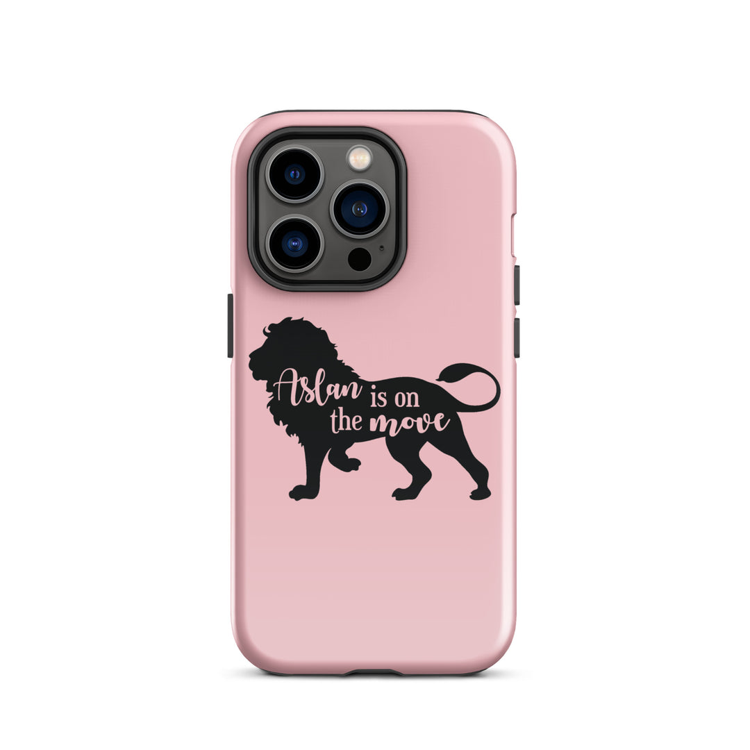 Christian Phone Case Aslan Is On Move Pink for iPhone® iPhone® Phone Cases Glossy iPhone 14 Pro 