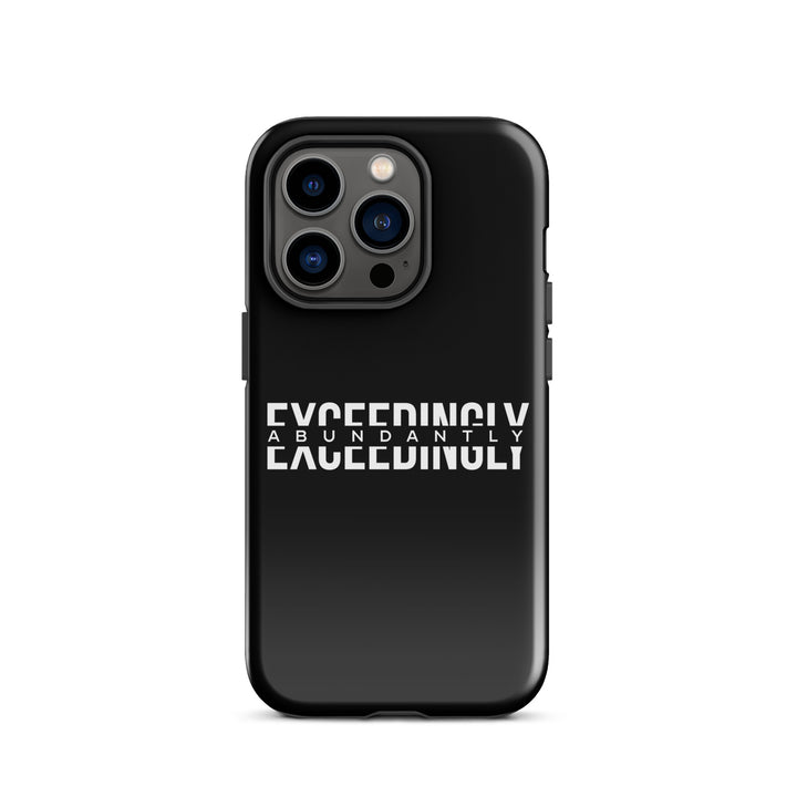 Christian Phone Case Exceedingly Abundantly Black for iPhone® iPhone® Phone Cases Glossy iPhone 14 Pro 