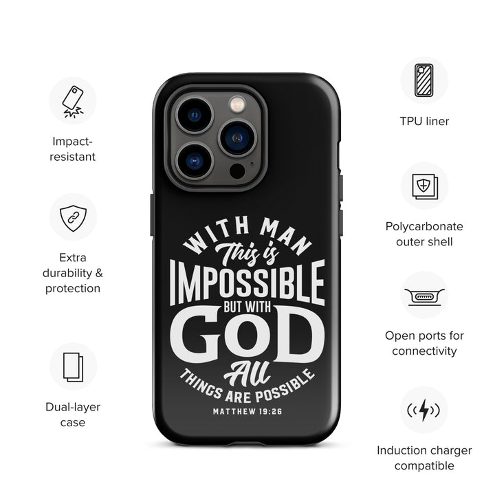 Christian Phone Case All Things Possible Black for iPhone® iPhone® Phone Cases   