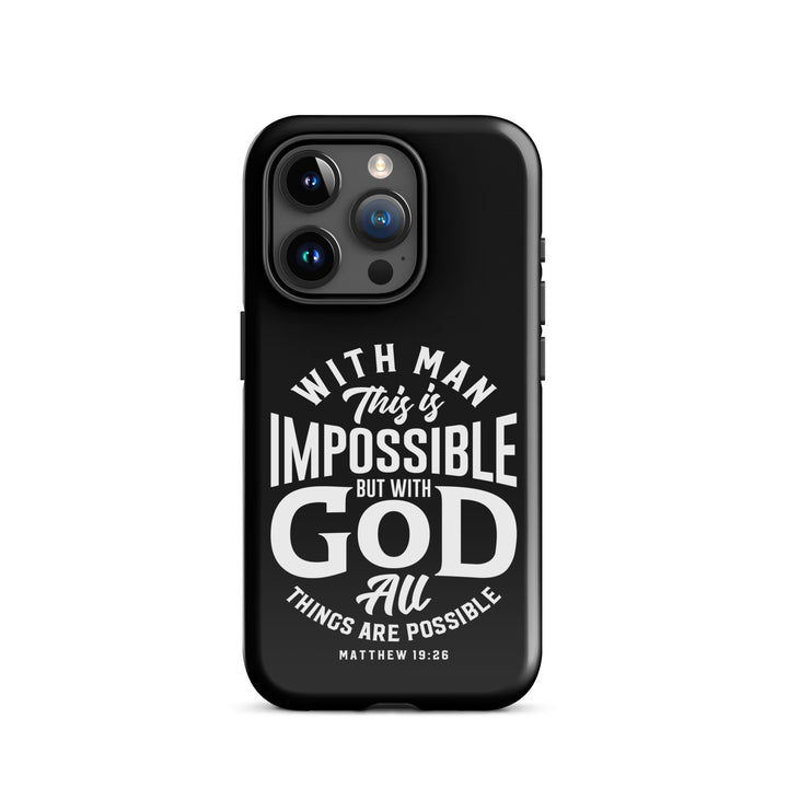 Christian Phone Case All Things Possible Black for iPhone® iPhone® Phone Cases Glossy iPhone 15 Pro 